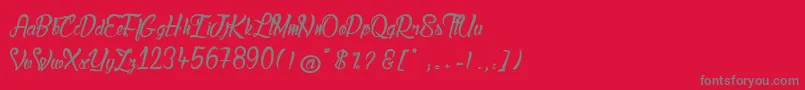 フォントLadyBohemia – 赤い背景に灰色の文字