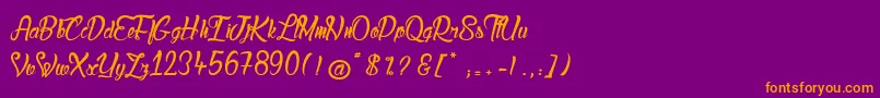 LadyBohemia Font – Orange Fonts on Purple Background