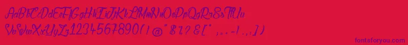 LadyBohemia Font – Purple Fonts on Red Background