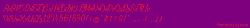LadyBohemia Font – Red Fonts on Purple Background