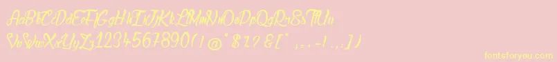 LadyBohemia Font – Yellow Fonts on Pink Background