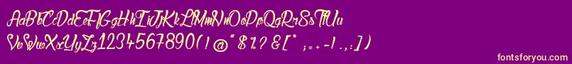 LadyBohemia Font – Yellow Fonts on Purple Background