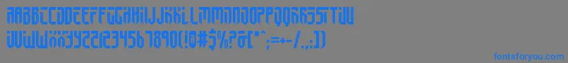 フォントFed2v2 – 灰色の背景に青い文字