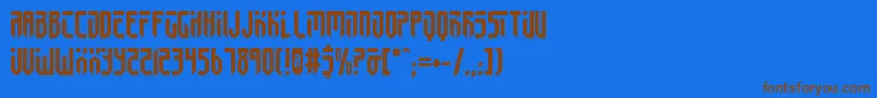 フォントFed2v2 – 茶色の文字が青い背景にあります。