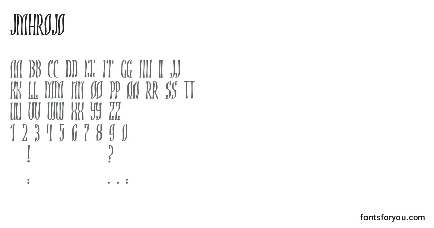 JmhRojoフォント–アルファベット、数字、特殊文字