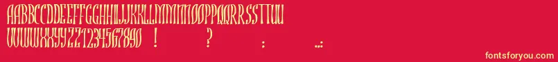 JmhRojo-Schriftart – Gelbe Schriften auf rotem Hintergrund