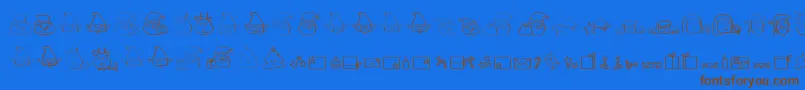 ChristmaspeopleDing Font – Brown Fonts on Blue Background