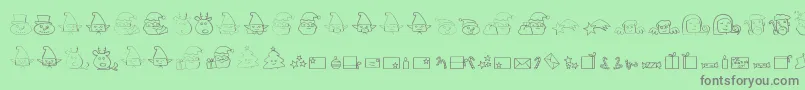 Подробнее о шрифте ChristmaspeopleDing Шрифт ChristmaspeopleDing – серые шрифты на зелёном фоне