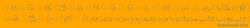 ChristmaspeopleDing-Schriftart – Graue Schriften auf orangefarbenem Hintergrund