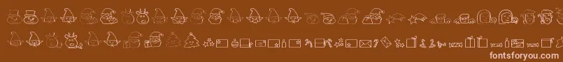 フォントChristmaspeopleDing – 茶色の背景にピンクのフォント