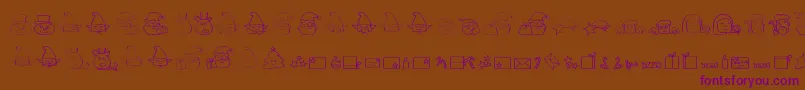 ChristmaspeopleDing Font – Purple Fonts on Brown Background