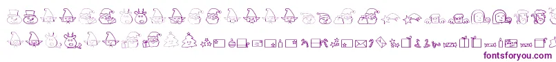 Шрифт ChristmaspeopleDing – фиолетовые шрифты