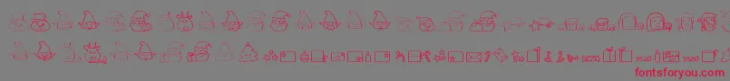 フォントChristmaspeopleDing – 赤い文字の灰色の背景