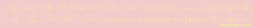 ChristmaspeopleDing Font – Yellow Fonts on Pink Background