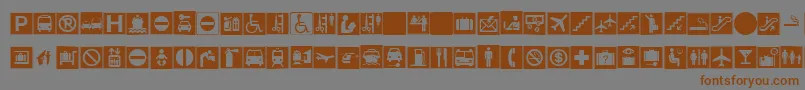EsriPublic1フォントについての詳細 フォントEsriPublic1 – 茶色の文字が灰色の背景にあります。