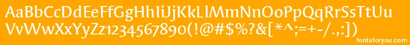 SyndorMdOsItcTtMedium Font – White Fonts on Orange Background