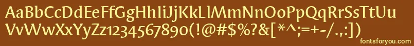 Шрифт SyndorMdOsItcTtMedium – жёлтые шрифты на коричневом фоне
