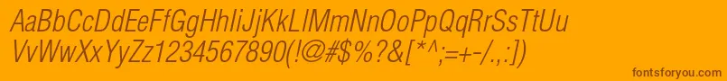 HelveticaltstdLightcondobl Font – Brown Fonts on Orange Background
