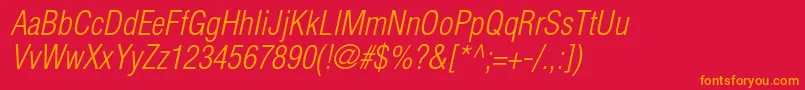 HelveticaltstdLightcondobl Font – Orange Fonts on Red Background