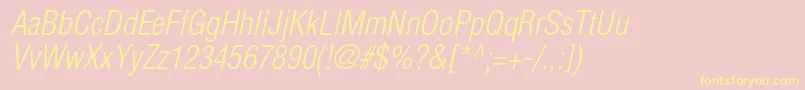 HelveticaltstdLightcondobl Font – Yellow Fonts on Pink Background