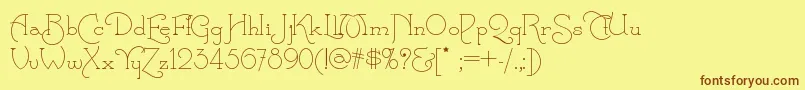 Calamityjanenf Font – Brown Fonts on Yellow Background