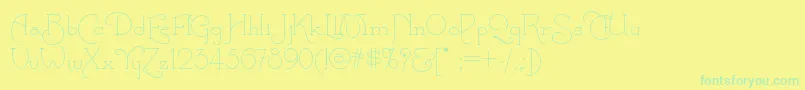 Calamityjanenf Font – Green Fonts on Yellow Background