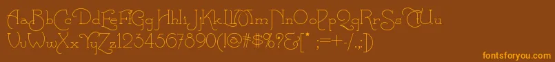 Calamityjanenf Font – Orange Fonts on Brown Background