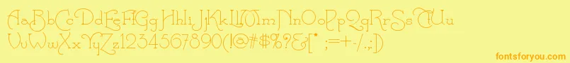 Calamityjanenf Font – Orange Fonts on Yellow Background