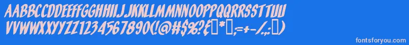 Orangefizzi Font – Pink Fonts on Blue Background