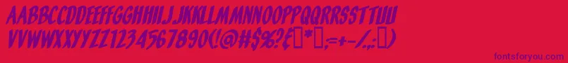 Шрифт Orangefizzi – фиолетовые шрифты на красном фоне
