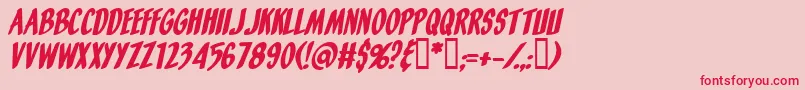 フォントOrangefizzi – ピンクの背景に赤い文字