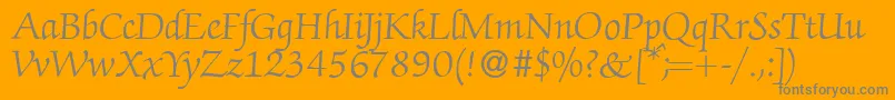 ZabriskiescriptRegular Font – Gray Fonts on Orange Background