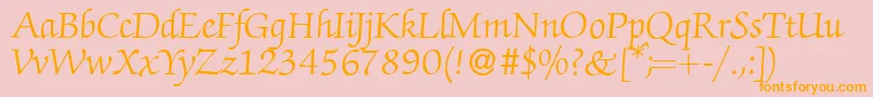 ZabriskiescriptRegular Font – Orange Fonts on Pink Background