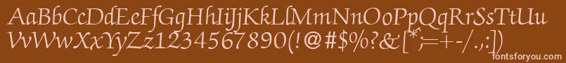 Шрифт ZabriskiescriptRegular – розовые шрифты на коричневом фоне