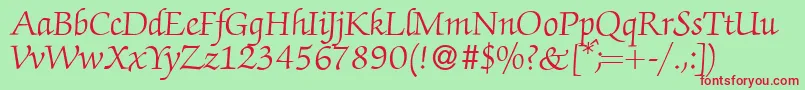 ZabriskiescriptRegular Font – Red Fonts on Green Background