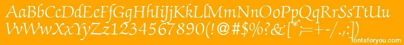 フォントZabriskiescriptRegular – オレンジの背景に白い文字