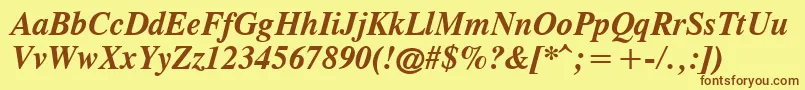 CgTimesРџРѕР»СѓР¶РёСЂРЅС‹Р№РљСѓСЂСЃРёРІ Font – Brown Fonts on Yellow Background