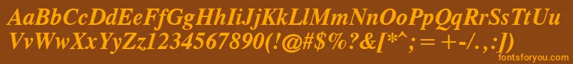 CgTimesРџРѕР»СѓР¶РёСЂРЅС‹Р№РљСѓСЂСЃРёРІ Font – Orange Fonts on Brown Background