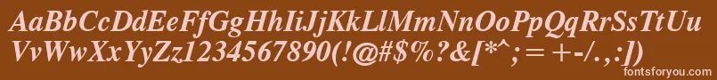 CgTimesРџРѕР»СѓР¶РёСЂРЅС‹Р№РљСѓСЂСЃРёРІ Font – Pink Fonts on Brown Background