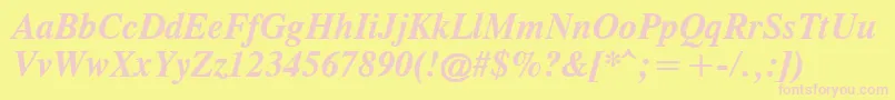 CgTimesРџРѕР»СѓР¶РёСЂРЅС‹Р№РљСѓСЂСЃРёРІ Font – Pink Fonts on Yellow Background