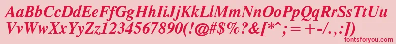 CgTimesРџРѕР»СѓР¶РёСЂРЅС‹Р№РљСѓСЂСЃРёРІ Font – Red Fonts on Pink Background