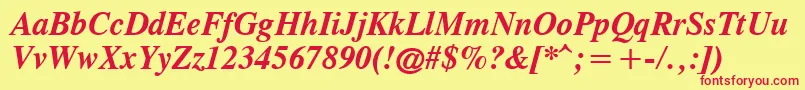 CgTimesРџРѕР»СѓР¶РёСЂРЅС‹Р№РљСѓСЂСЃРёРІ Font – Red Fonts on Yellow Background