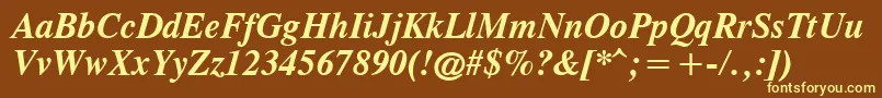 CgTimesРџРѕР»СѓР¶РёСЂРЅС‹Р№РљСѓСЂСЃРёРІ Font – Yellow Fonts on Brown Background