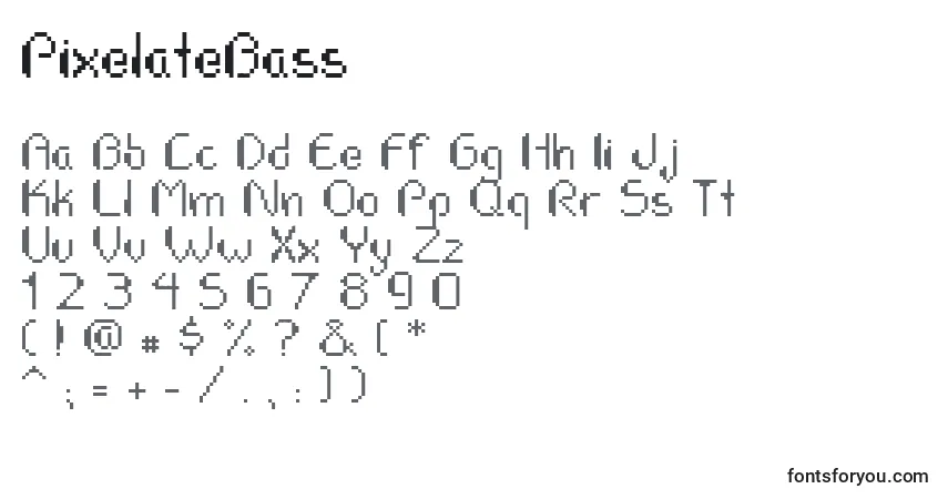 Fuente PixelateBass - alfabeto, números, caracteres especiales