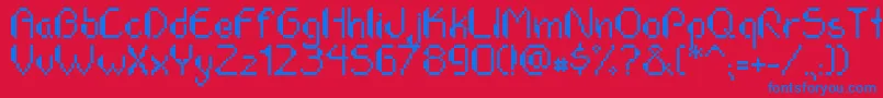 PixelateBass Font – Blue Fonts on Red Background