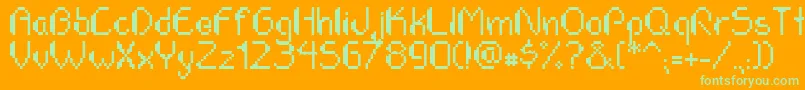 PixelateBass Font – Green Fonts on Orange Background