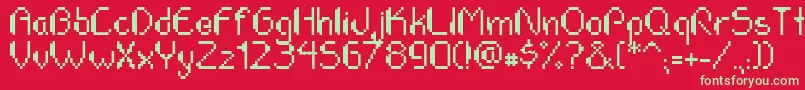 PixelateBass Font – Green Fonts on Red Background