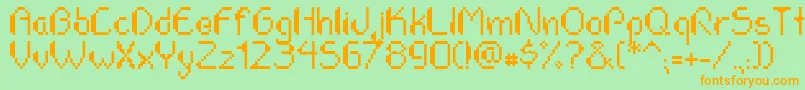 PixelateBass Font – Orange Fonts on Green Background