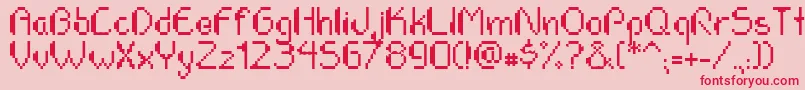 PixelateBass Font – Red Fonts on Pink Background