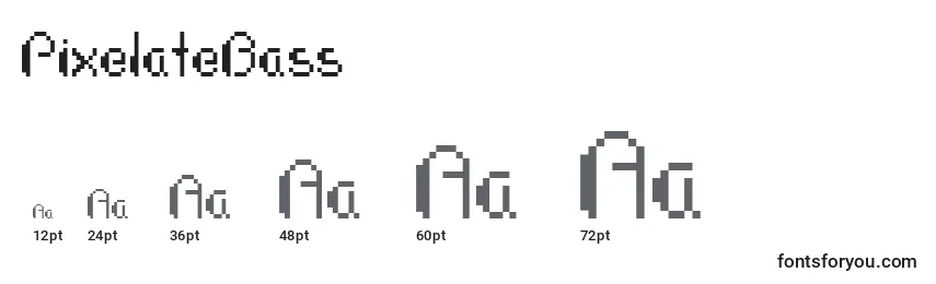Размеры шрифта PixelateBass